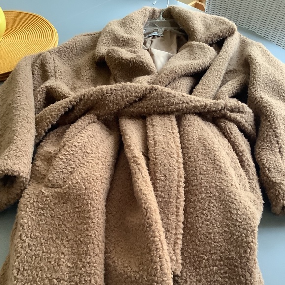 Urban Outfitters Light Before Dark Teddy Coat.  Camel, oversized, - Picture 2 of 4